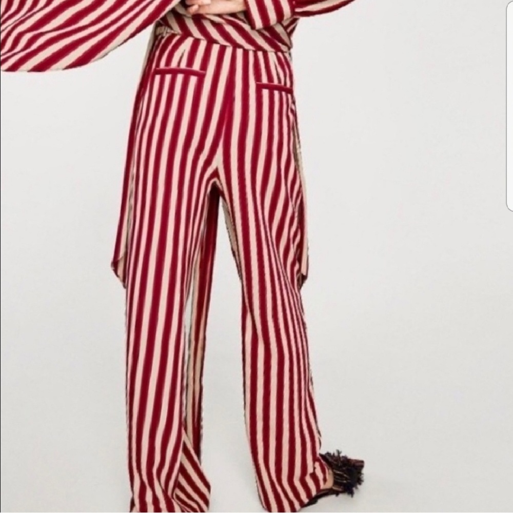 Zara white & red pants